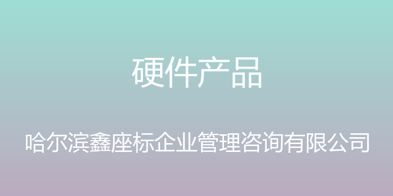 硬件产品 - 哈尔滨鑫座标企业管理咨询有限公司